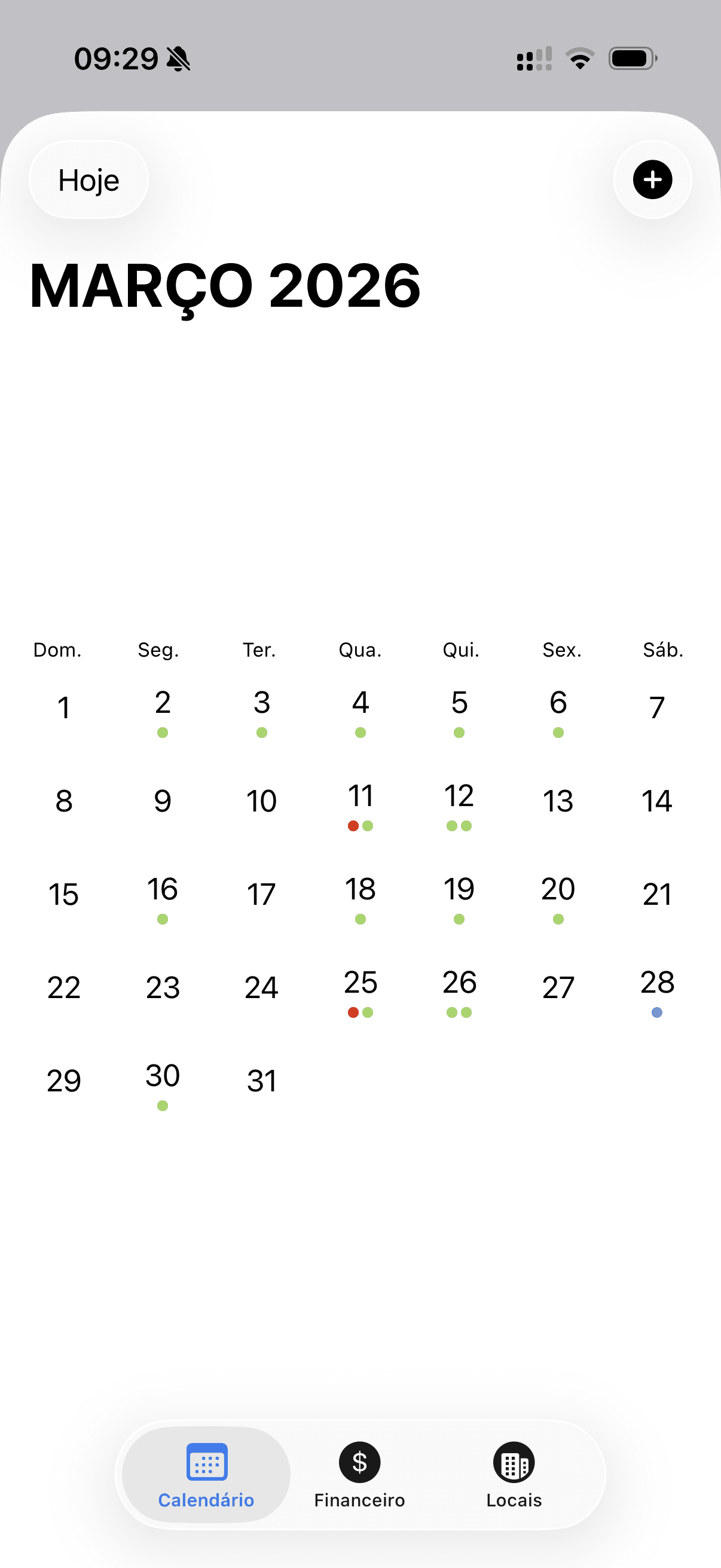 Calendário de plantões no Anest+
